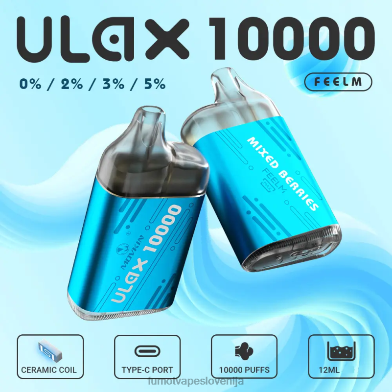 Fumot Movkin Ulax 10000 vape pod za enkratno uporabo - 12 ml (1 kos) borovnica na ledu - Fumot Vape Sale 2JH4H305