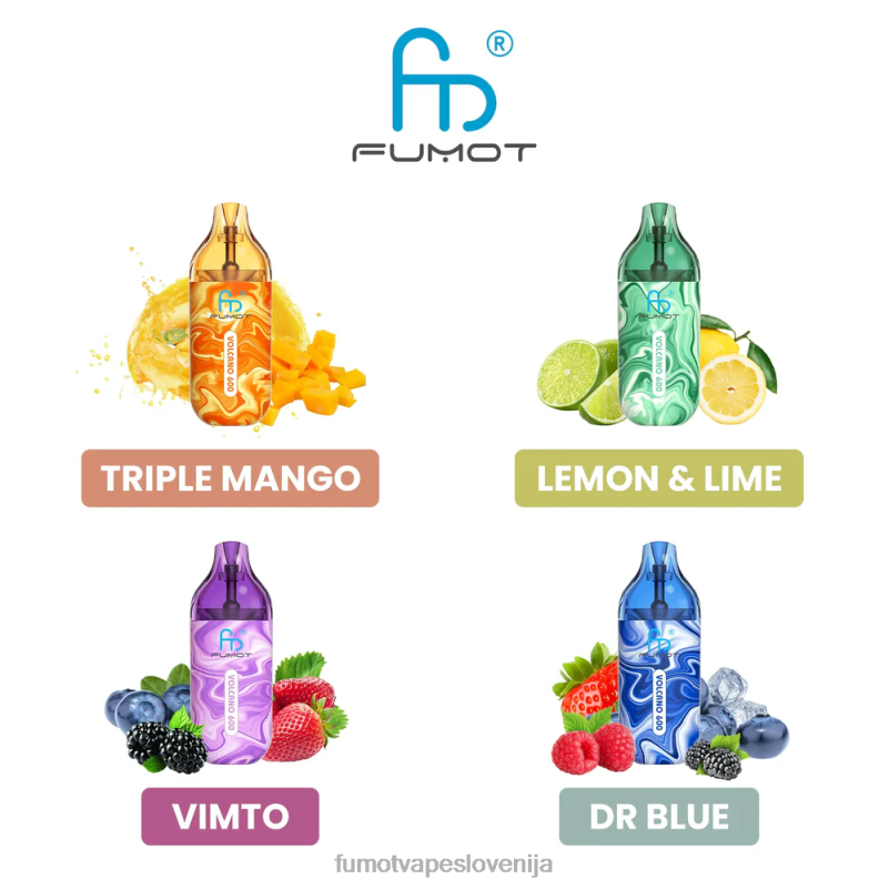 Fumot Volcano Vape za enkratno uporabo, skladen s 600 tpd - 2 ml (komplet 3 kosov) hladna meta - Fumot Vapes 2JH4H301