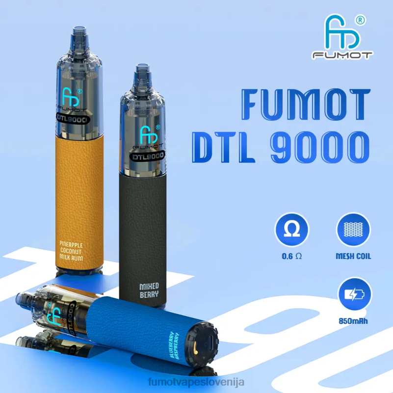 Fumot DTL pero za enkratno uporabo 9000- 18 ml (1 kos) breskev mango - Fumot Vapes 2JH4H371