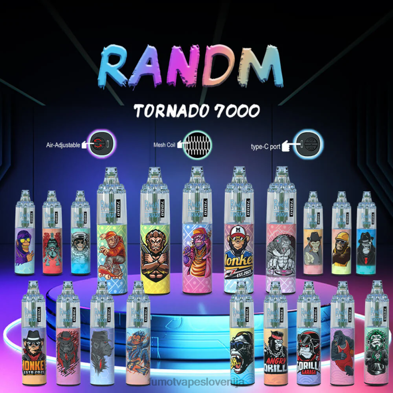 Fumot Tornado 14 ml (1 kos) pisalo 7000 za enkratno uporabo breskev mango - Fumot Vape Flavours 2JH4H87