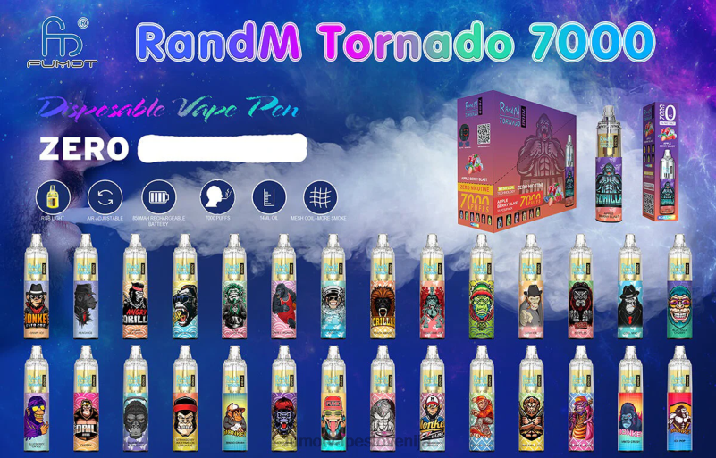 Fumot Tornado 7000 peresnik za enkratno uporabo 0% - 14 ml (1 kos) jagodni red bull - Fumot Vape Flavours 2JH4H547